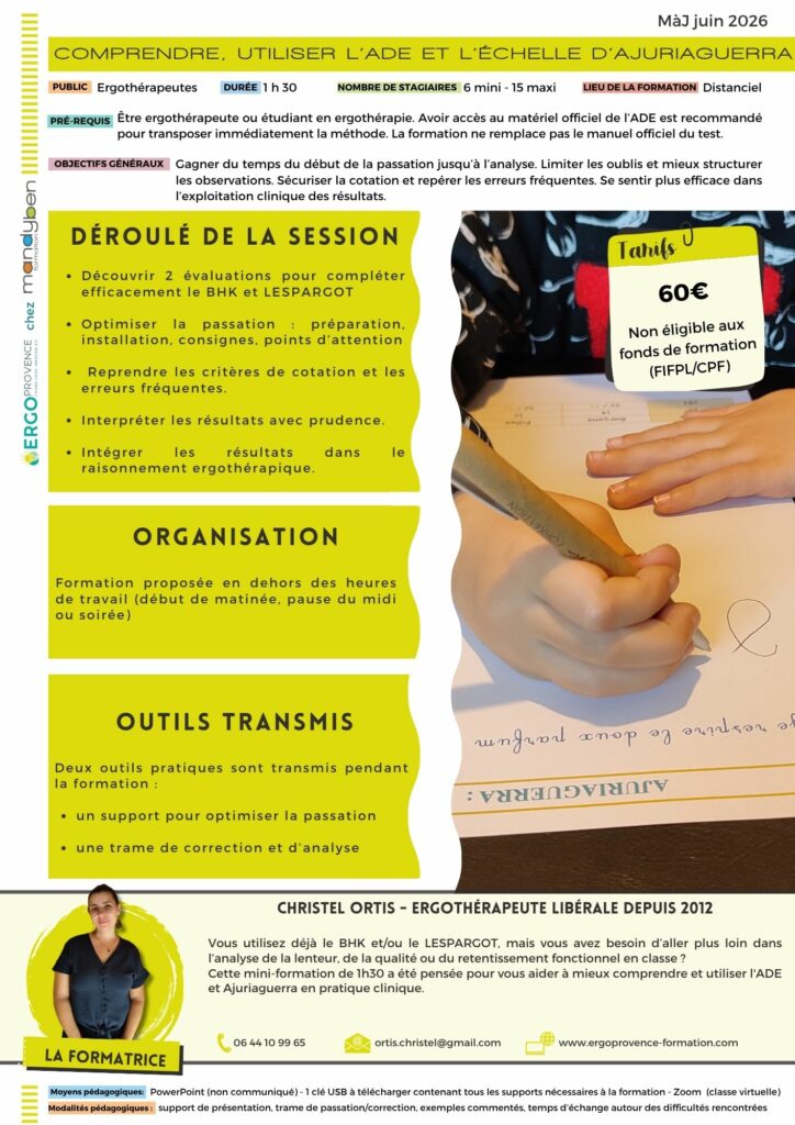 Programme formation ADE et Ajuriaguerra
